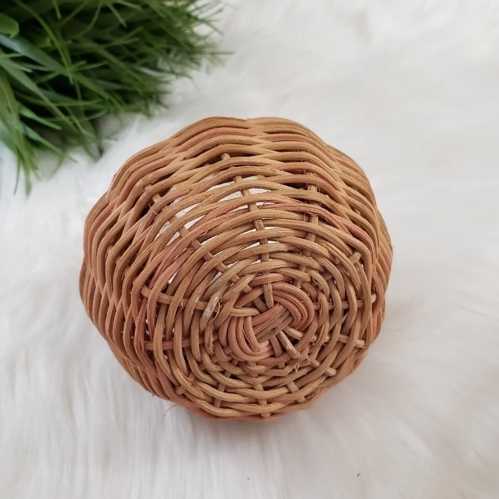 Mini long handle basket miniature boho